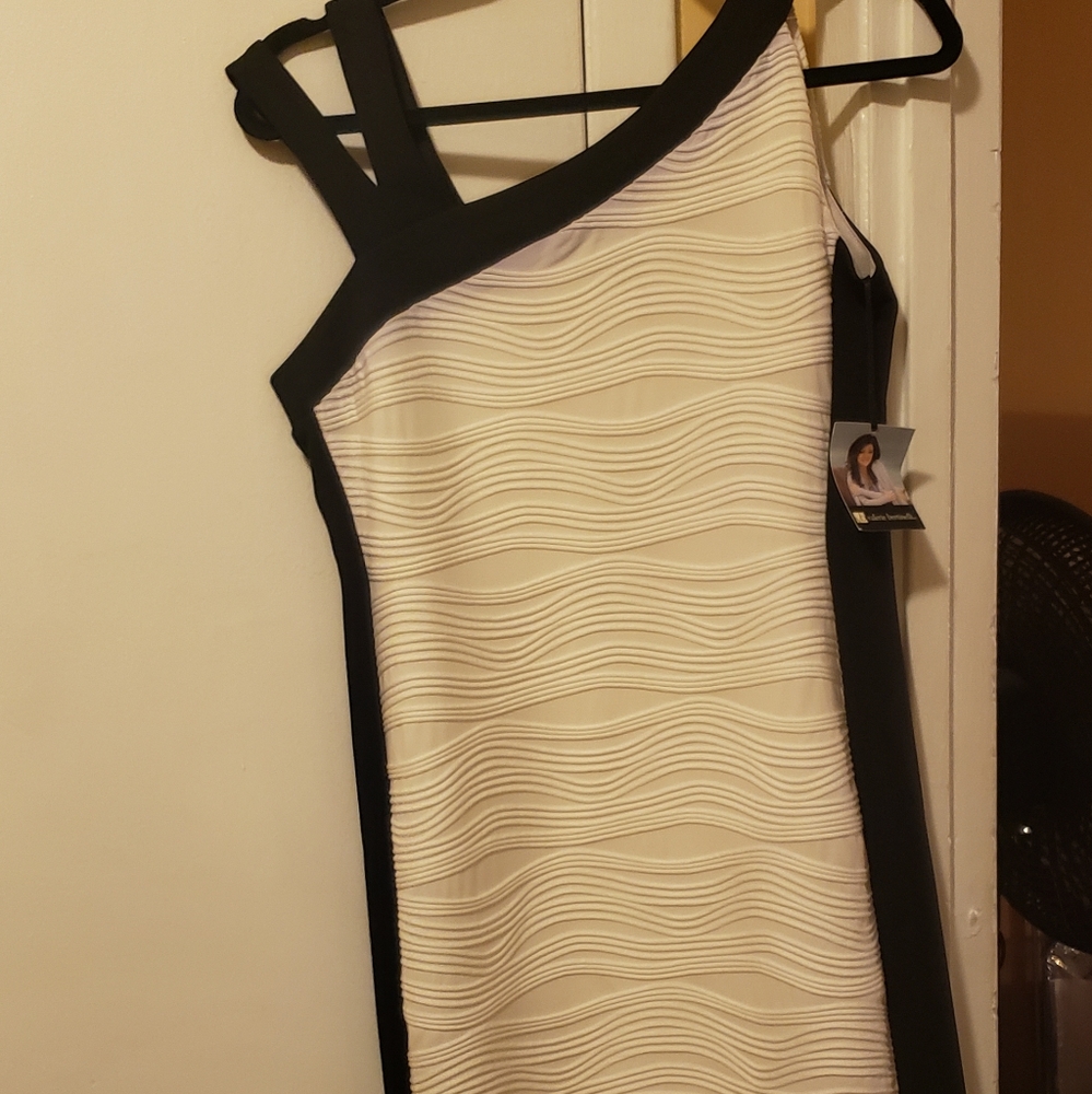 Woman's Dress Black & Cream Color.